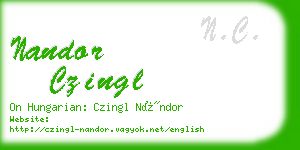 nandor czingl business card